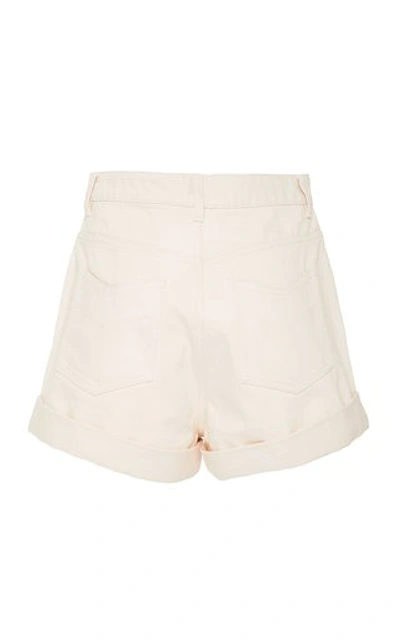 Shop Acler Hiller Denim Cuff Short In Pink