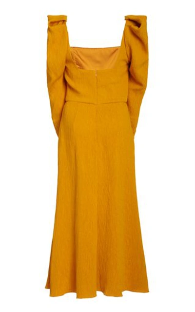 Shop Johanna Ortiz Lotus And Beetle Crepe Dress In Yellow