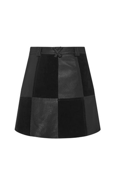 Shop Aje Motocyclette Leather Patch Mini Skirt In Black