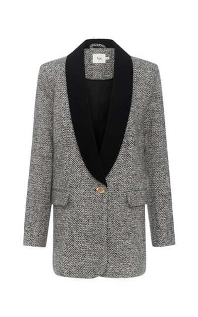 Shop Aje Rebellion Tweed Blazer In Brown