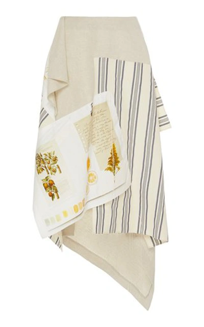 Shop Monse Asymmetric Patchwork Cotton-blend Skirt In Multi