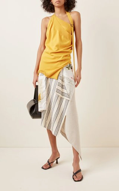 Shop Monse Asymmetric Patchwork Cotton-blend Skirt In Multi
