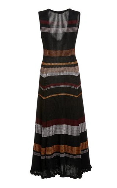 Shop Proenza Schouler Striped Ribbed-knit Maxi Dress