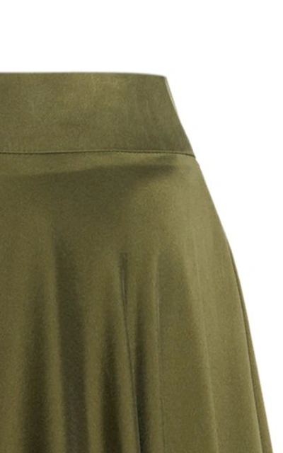 Shop Piece Of White Penelope Stone Washed Silk-blend Skirt In Green