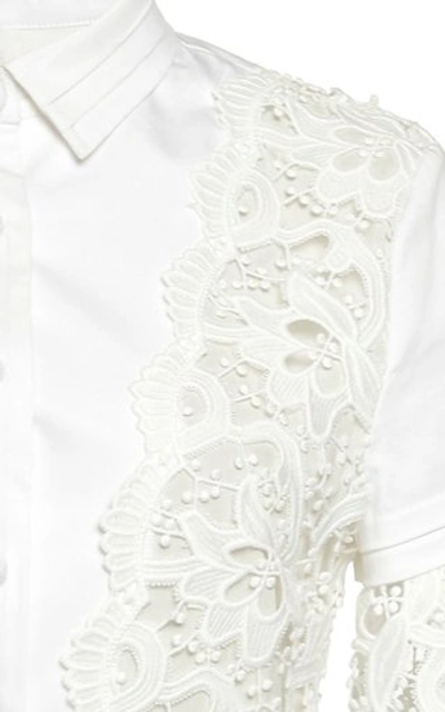 Shop Alexis Liberty Guipure-lace-paneled Mini Dress In White