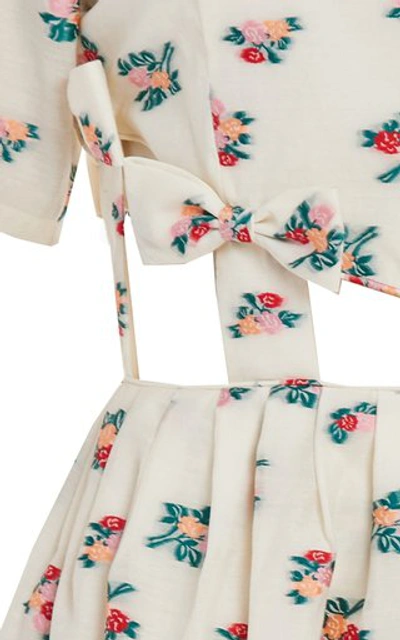 Shop Markarian Marlowe Floral Organza Cut Out Bow Dress