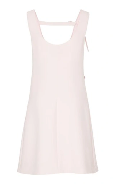 Shop Prada Embroidered Crepe Cady Shift Dress In Pink