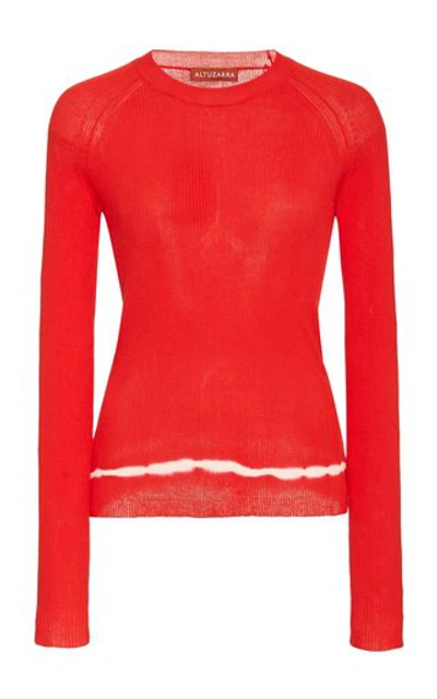 Shop Altuzarra Kazuko Tie-dyed Pima Cotton Sweater In Orange