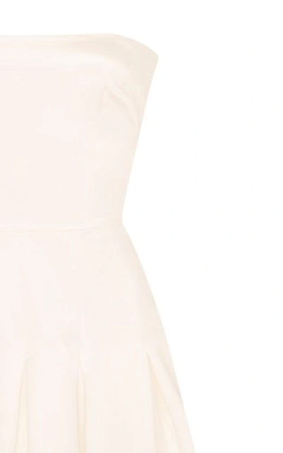 Shop Alex Perry Landon Duchess Silk Satin Strapless Midi In White