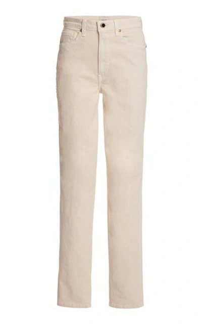 Shop Khaite Women's Vanessa Mid-rise Slim-leg Jeans In White