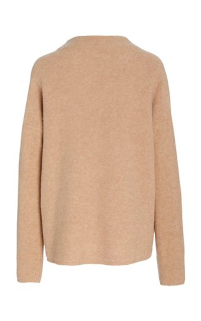 Shop Vince Boiled Funnel-neck Cashmere Sweater In Neutral