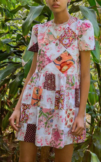 Shop Alix Of Bohemia Anika Patchwork Cotton Mini Dress In Multi