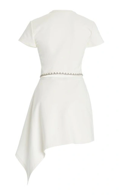 Shop Area Crystal-embellished Stretch-crepe Handkerchief Dress In White