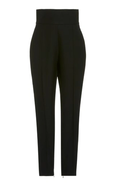 Shop Alexandre Vauthier Wool Tapered Pants In Black