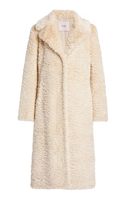 Shop Faz Not Fur Chilla Soldier Faux-fur Long Coat In White