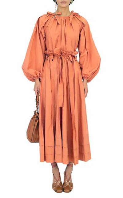Shop Ulla Johnson Women's Dylan Cotton-poplin Skirt In Orange,neutral