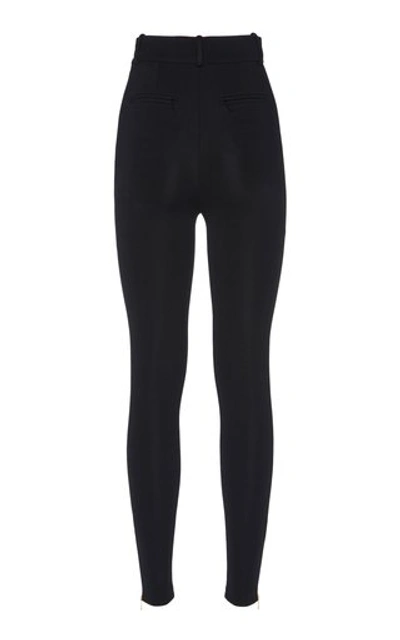 Shop Versace High-rise Stretch-jersey Leggings In Black