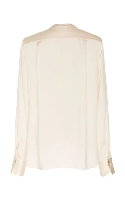 Shop Vince Women's Silk-satin Blouse In Neutral