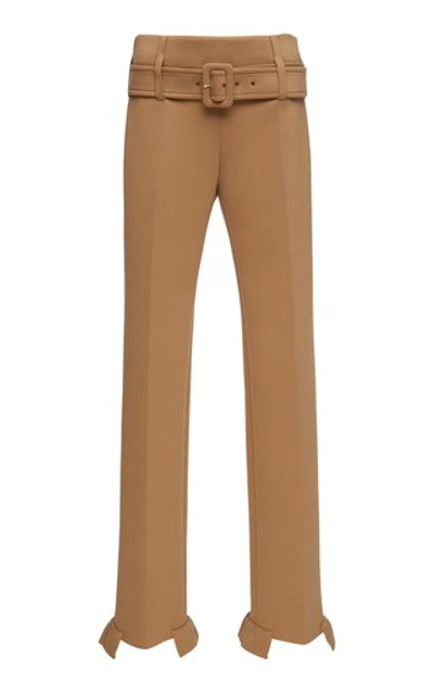 Shop Prada Pants With Belt In Brown