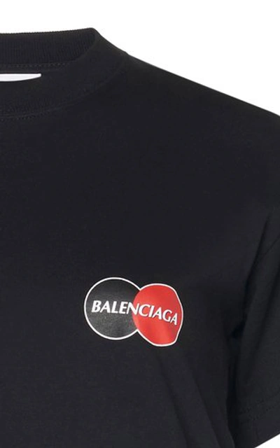 Shop Balenciaga Logo-print Jersey Fitted T-shirt In Black