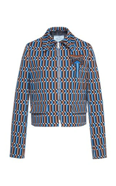 Shop Prada Printed Crepe Jacket