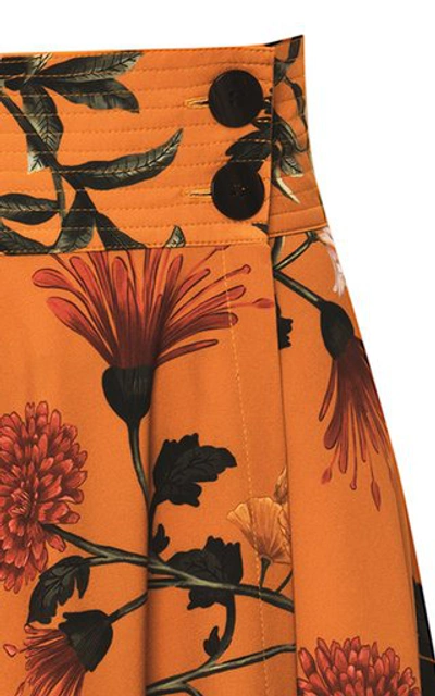 Shop Andres Otalora Paraiso Crepe Midi Skirt In Print