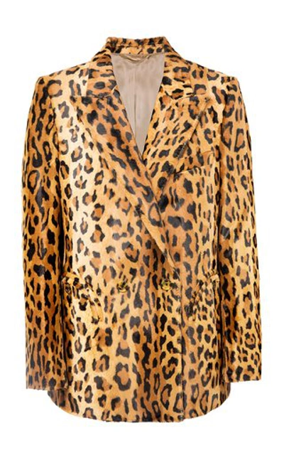 Shop Blazé Milano Be Fear Everynight Printed Velvet Blazer In Animal