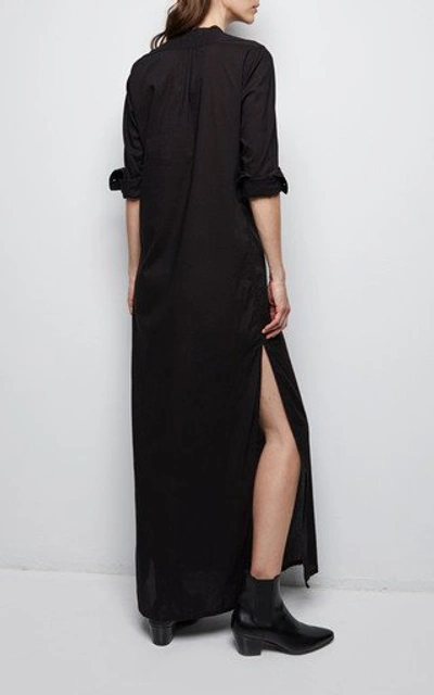 Shop Nili Lotan Women's Sandra Galabeya Cotton Maxi Dress In Black