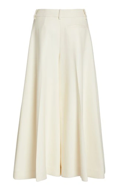 Shop Khaite Helina Wool-blend Pleated Culottes In White