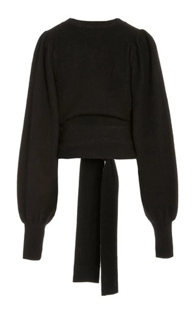 Shop Ulla Johnson Rubi Draped Wool Sweater In Black