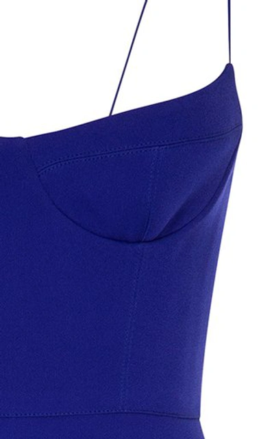 Shop Alex Perry Avery Crepe Midi Dress In Blue