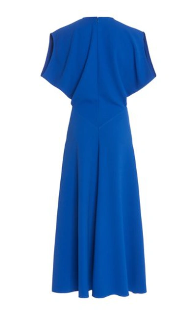 Shop Victoria Beckham Dolman-sleeve Midi Dress In Blue