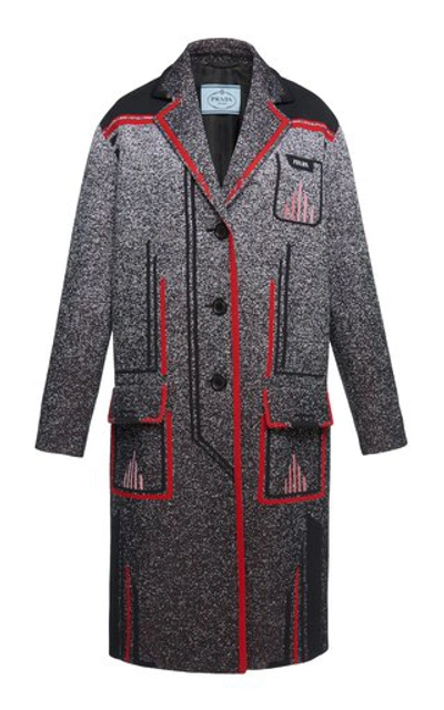 Shop Prada Structured Coat In Grey