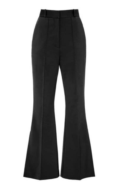 Shop Acler Veletta Pleated Mid Rise Flare Pant In Black