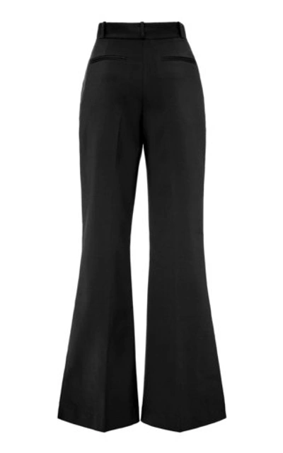 Shop Acler Veletta Pleated Mid Rise Flare Pant In Black