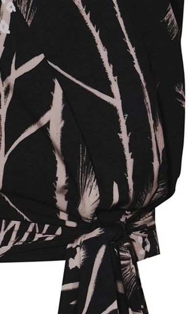Shop Andres Otalora Women's Aheli Printed Crepe Top In Black