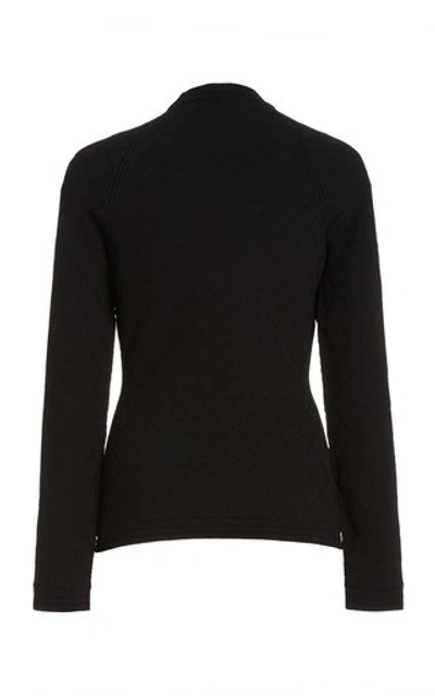 Shop Balmain Button-detailed Jersey-knit Sweater In Black