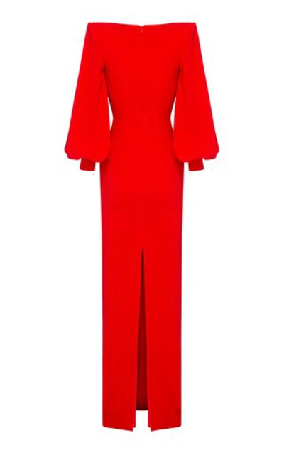 Shop Alex Perry Women's Carlin Balloon-sleeve Satin-crepe Column Gown In Red