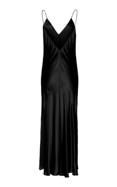 Shop Studio Amelia Women's Liquid Bias-cut Satin Slip Dress In Black,white