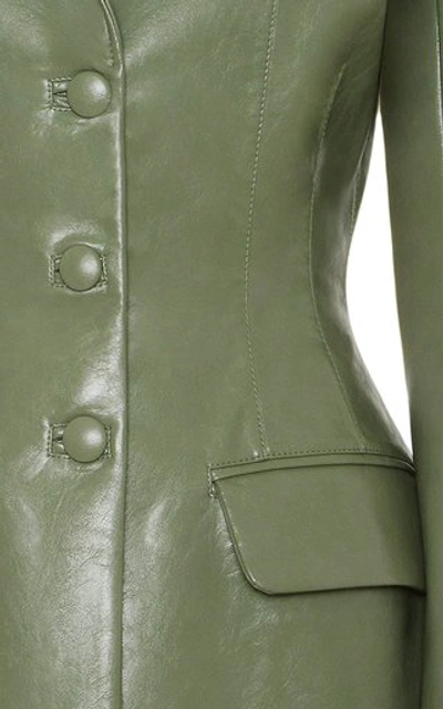 Shop Aleksandre Akhalkatsishvili Women's Vegan Patent Leather Blazer In Green