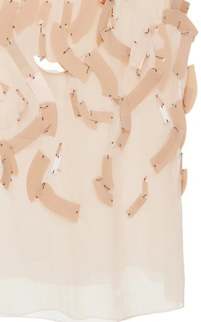 Shop Prada Belted Embellished Silk-chiffon Maxi Skirt In Neutral
