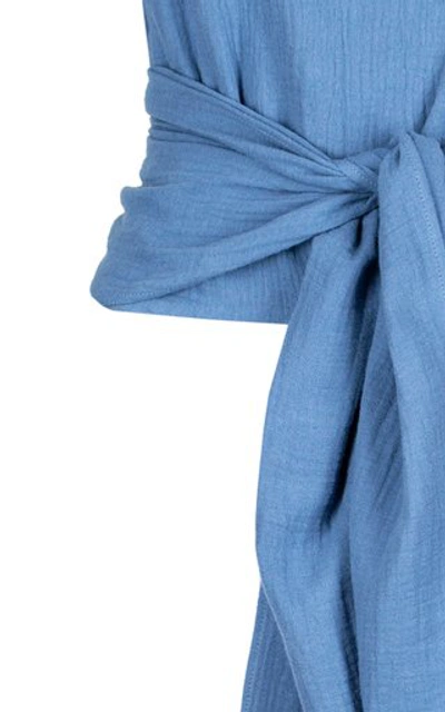 Shop Cloe Cassandro Helena Cotton Top In Blue