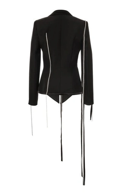Shop Loewe Crystal-embellished Wool-blend Jacket In Black