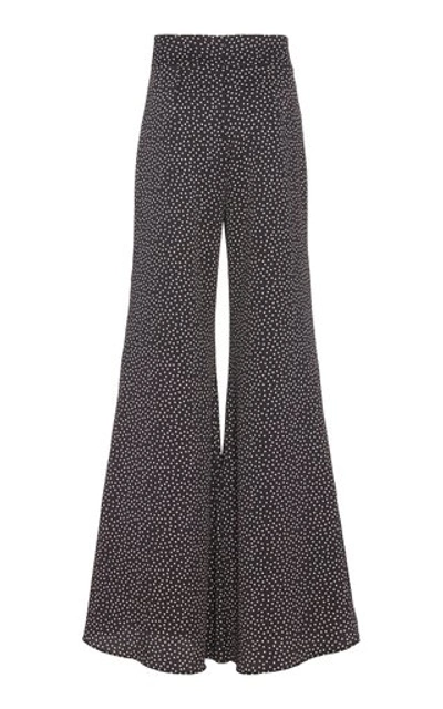 Shop Alexis Minna Polka-dot Wide-leg Pant In Navy