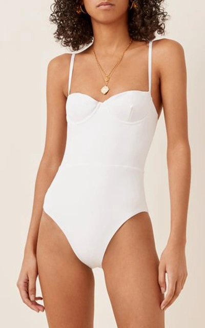 Shop Anemone Balconette One-piece Swimsuit In White