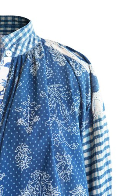 Shop Alix Of Bohemia Kiki Patchwork Cotton Shirt In Blue