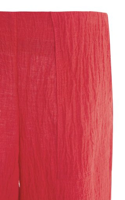 Shop Alix Of Bohemia Charlie Cotton Wide-leg Pants In Red