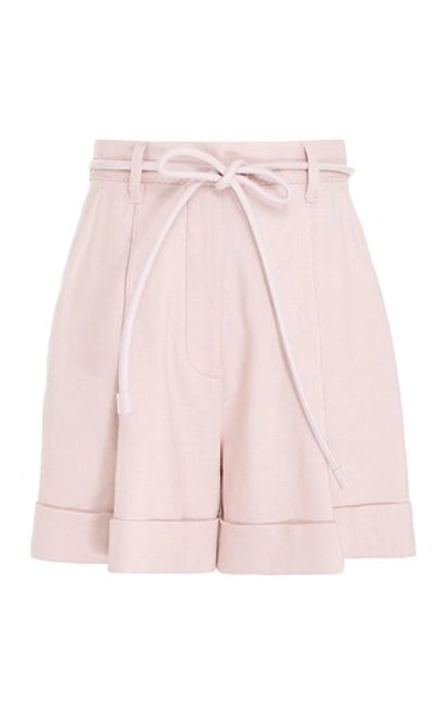 Shop Zimmermann Women's Luminous Linen-blend Shorts In Pink