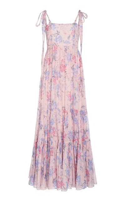 Shop Loveshackfancy Burrows Floral-print Cotton-blend Maxi Dress