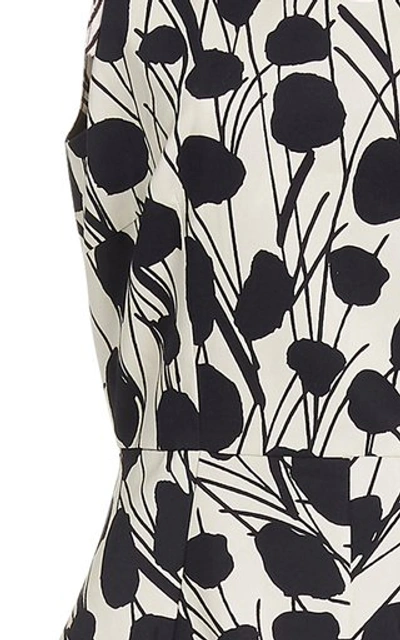 Shop La Doublej Pina Asymmetric Cotton-blend Midi Dress In Print